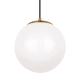 Visual Comfort Leo 12" Wide LED Pendant with Frosted Glass Satin Brass