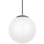 Visual Comfort Leo 14" Wide LED Pendant with Frosted Glass Satin Aluminum