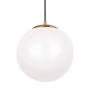 Visual Comfort Leo 14" Wide LED Pendant with Frosted Glass Satin Brass