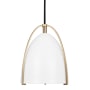 Visual Comfort Norman 6" Wide Mini Pendant with Matte White Shade Satin Brass