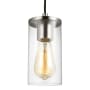 Visual Comfort Zire 4" Wide Outdoor Mini Pendant Brushed Nickel