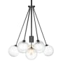 Visual Comfort Bronzeville 14" Wide Pendant with Clear, Seedy Glass Globes Midnight Black