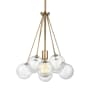 Visual Comfort Bronzeville 14" Wide Pendant with Clear, Seedy Glass Globes Satin Brass