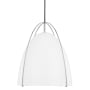 Visual Comfort Norman 15" Wide Mini Pendant with Matte White Shade Chrome