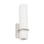Visual Comfort Milan Single Light 4-1/4" Wide Integrated LED Bathroom Sconce with Acrylic Diffuser - 277 Volt and ADA Compliant Satin Nickel / White Glass / 3000K