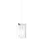 Visual Comfort FreeJack Solitude Frost Rectangular Pressed Glass Pendant - 12v Halogen Satin Nickel