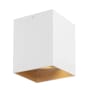 Visual Comfort Exo Single Light 6-3/32" High Integrated LED Flush Mount Ceiling Fixture with 277V Matte White / Gold Haze Trim / 40 Beam Spread