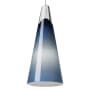 Visual Comfort Selina LED Mini Pendant with Shade Satin Nickel / Steel Blue Shade