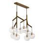Visual Comfort Sedona 8 Light 40" Wide Multi Light Pendant Aged Brass / Clear