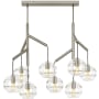 Visual Comfort Sedona 8 Light 40" Wide LED Linear Chandelier Satin Nickel / Clear Shade / 2700K