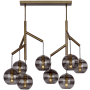 Visual Comfort Sedona 8 Light 40" Wide LED Linear Chandelier Aged Brass / Smoke Shade / 2700K