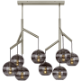 Visual Comfort Sedona 8 Light 40" Wide LED Linear Chandelier Satin Nickel / Smoke Shade / 2700K