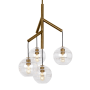 Visual Comfort Sedona 4 Light 25" Wide Multi Light Pendant Aged Brass / Clear