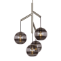 Visual Comfort Sedona 4 Light 25" Wide Multi Light Pendant Satin Nickel / Transparent Smoke