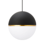 Visual Comfort Akova Grande 14" Wide LED Pendant - 2700K, 90 CRI, 908 Lumens Matte Black / Aged Brass / 2700K