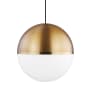 Visual Comfort Akova Grande 14" Wide LED Pendant - 2700K, 90 CRI, 908 Lumens Aged Brass / Bright Brass / 2700K