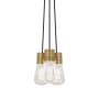 Visual Comfort Alva 9" Wide LED Natural Brass Multi Light Pendant Black