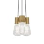 Visual Comfort Alva 9" Wide LED Natural Brass Multi Light Pendant Black / White