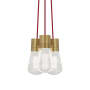 Visual Comfort Alva 9" Wide LED Natural Brass Multi Light Pendant Red