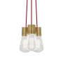 Visual Comfort Alva 9" Wide LED Natural Brass Multi Light Pendant Red