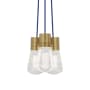 Visual Comfort Alva 9" Wide LED Natural Brass Multi Light Pendant Blue