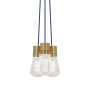 Visual Comfort Alva 9" Wide LED Natural Brass Multi Light Pendant Blue