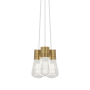 Visual Comfort Alva 9" Wide LED Natural Brass Multi Light Pendant White