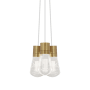 Visual Comfort Alva 9" Wide LED Natural Brass Multi Light Pendant White