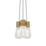 Visual Comfort Alva 9" Wide LED Natural Brass Multi Light Pendant Gray