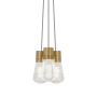 Visual Comfort Alva 9" Wide LED Natural Brass Multi Light Pendant Gray