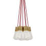 Visual Comfort Alva 14" Wide LED Natural Brass Multi Light Pendant Red