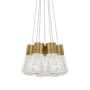 Visual Comfort Alva 14" Wide LED Natural Brass Multi Light Pendant White