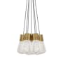 Visual Comfort Alva 14" Wide LED Natural Brass Multi Light Pendant Gray