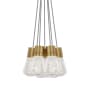 Visual Comfort Alva 14" Wide LED Natural Brass Multi Light Pendant Gray