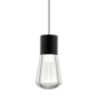 Visual Comfort Alva 4" Wide LED Mini Pendant with Gray Cord - 2200K Black