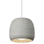 Visual Comfort Karam 1 Light Pendant with Hand-Painted Black Ceramic Shade Concrete / White