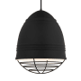 Visual Comfort Loft Grande 3 Light 17" Wide Pendant with Aluminum Dome Shade Rubberized Black w/ Black Cage