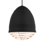 Visual Comfort Loft Grande 3 Light 17" Wide Pendant with Aluminum Dome Shade Rubberized Black w/ Copper Cage