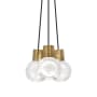 Visual Comfort Mina 9" Wide LED Natural Brass Multi Light Pendant Black
