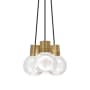 Visual Comfort Mina 9" Wide LED Natural Brass Multi Light Pendant Black