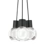 Visual Comfort Mina 3 Light 9" Wide LED Multi Light Pendant with Black and White Cord - Adjustable Color Temperature Black