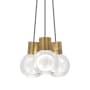 Visual Comfort Mina 9" Wide LED Natural Brass Multi Light Pendant Black / White