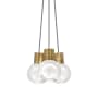 Visual Comfort Mina 9" Wide LED Natural Brass Multi Light Pendant Black / White