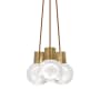 Visual Comfort Mina 9" Wide LED Natural Brass Multi Light Pendant Copper