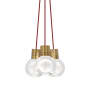 Visual Comfort Mina 9" Wide LED Natural Brass Multi Light Pendant Red