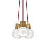 Visual Comfort Mina 9" Wide LED Natural Brass Multi Light Pendant Red