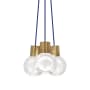 Visual Comfort Mina 9" Wide LED Natural Brass Multi Light Pendant Blue