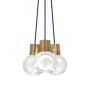 Visual Comfort Mina 9" Wide LED Natural Brass Multi Light Pendant Blue