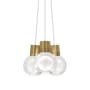 Visual Comfort Mina 9" Wide LED Natural Brass Multi Light Pendant White