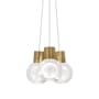 Visual Comfort Mina 9" Wide LED Natural Brass Multi Light Pendant White